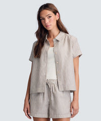 Women's Merino Linen Short Sleeve Shirt