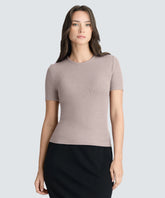 Women's Rib Fitted Crew Neck T-Shirt