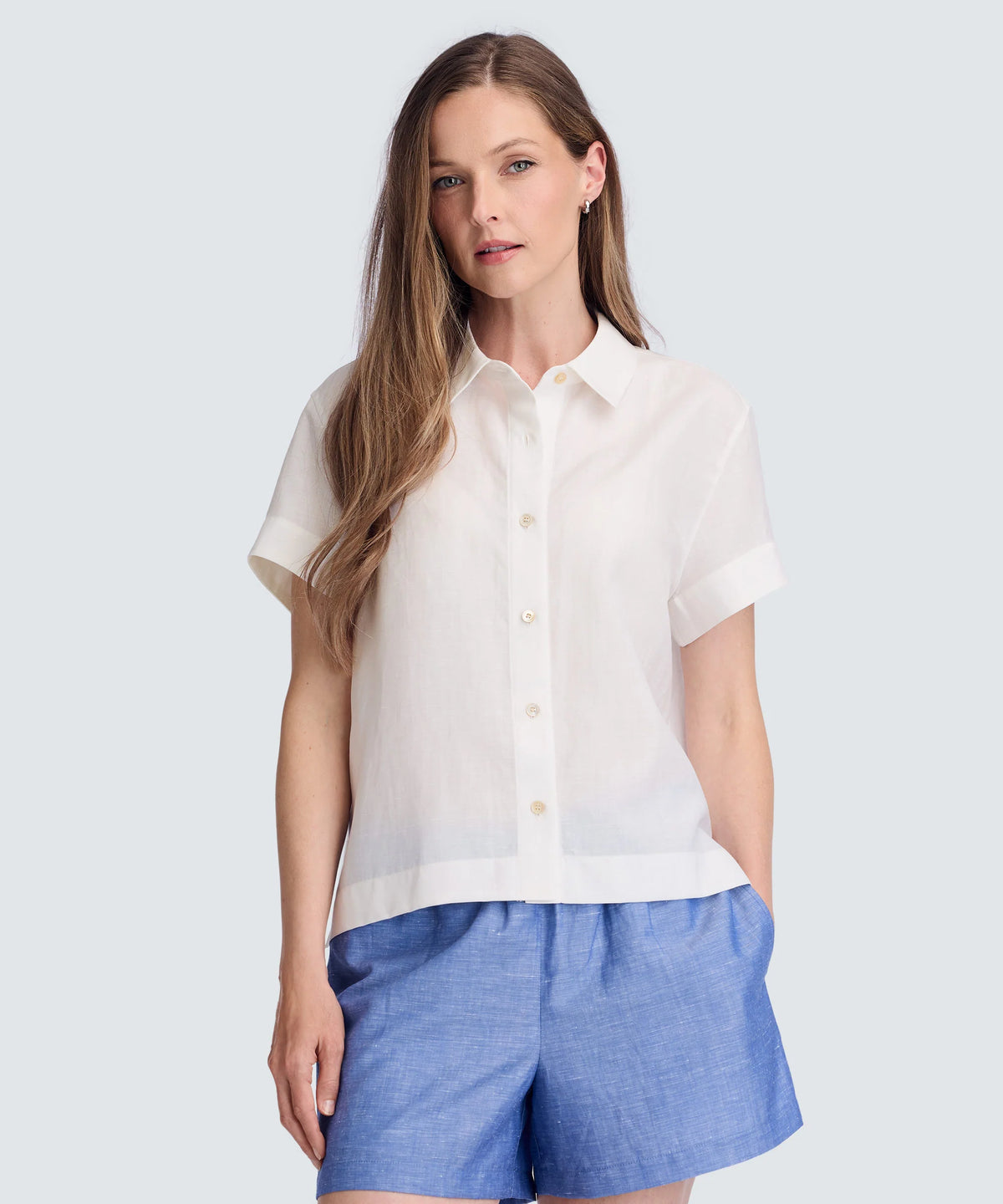 Women's Merino Linen Short Sleeve Shirt