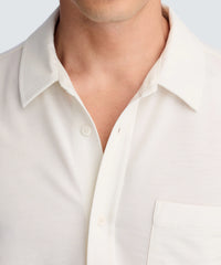 Men's Relaxed Short Sleeve Merino Button-Up